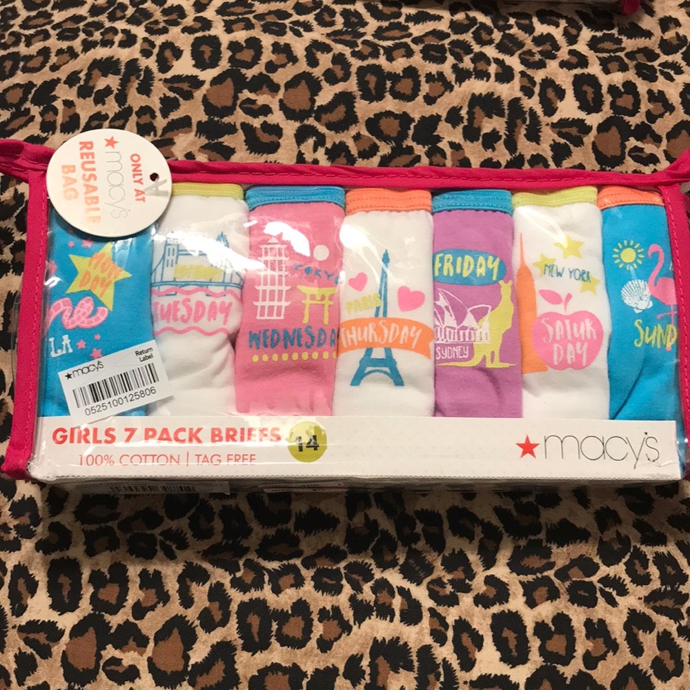 SOLD NIP Macy’s Girls 14 pairs panties size 14 $24 - Picture 3 of 4